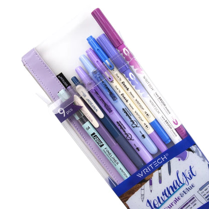 Writech 9-Piece Colour Coded Journal Kit – Purple & Blue