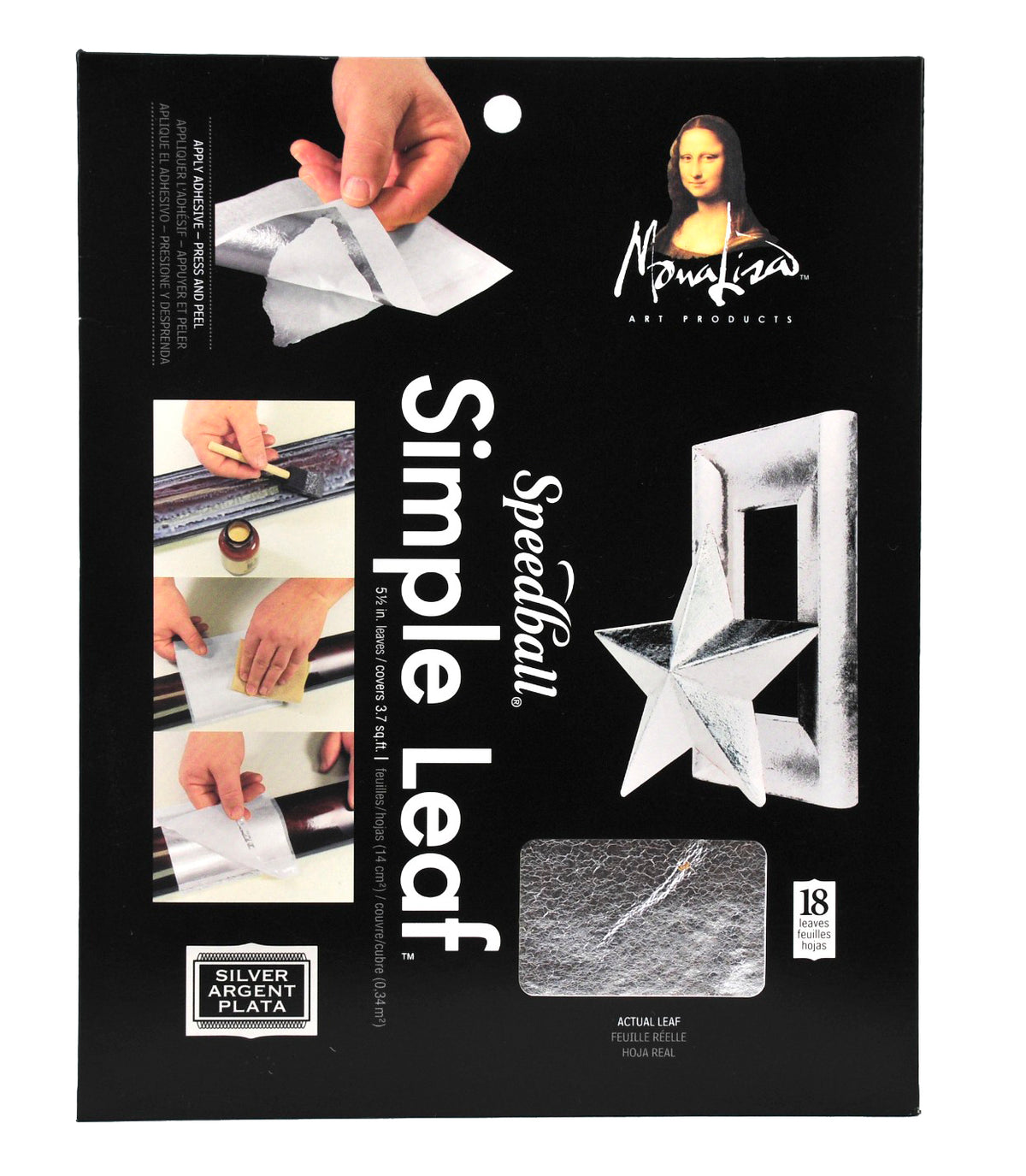Speedball Simple Leaf 5.5 x 5.5in (14 x 14cm), 18 Sheets – Silver