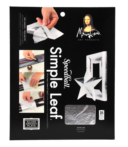 Speedball Simple Leaf 5.5 x 5.5in (14 x 14cm), 18 Sheets – Silver
