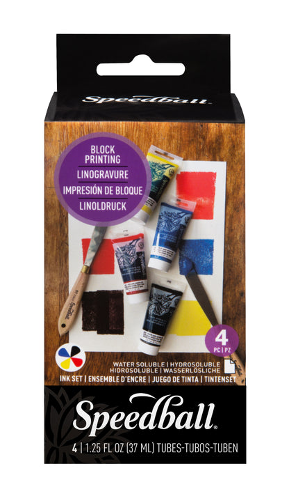 Speedball Basic Water-Soluble Block Printing Ink Set 4 x 37ml