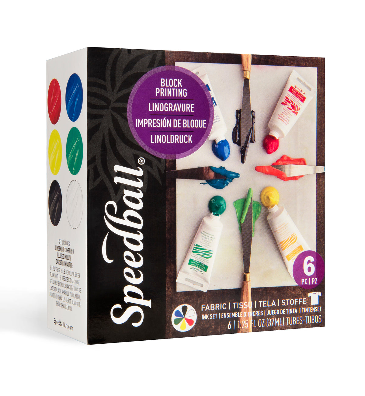 Speedball Fabric & Paper Block Printing Ink Set 6 x 37ml