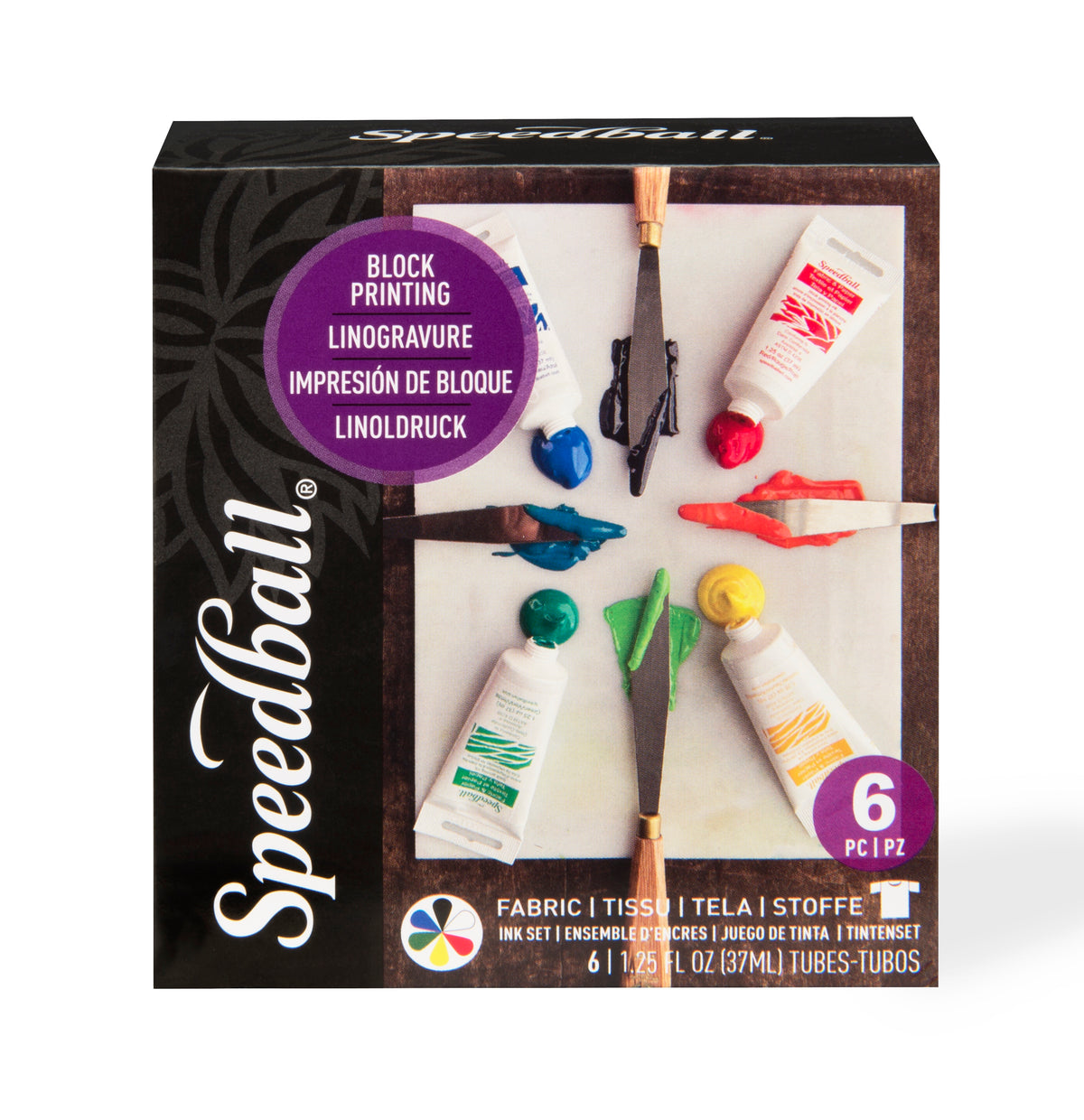 Speedball Fabric & Paper Block Printing Ink Set 6 x 37ml