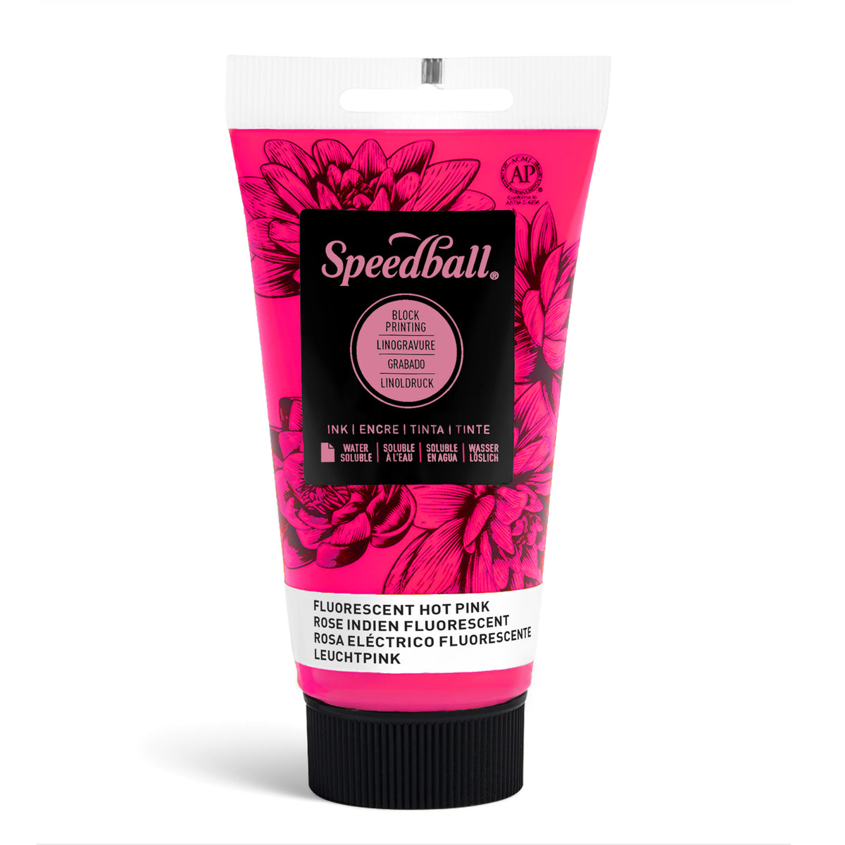 Speedball Water-Soluble Block Printing Ink 75ml – Fluorescent Hot Pink