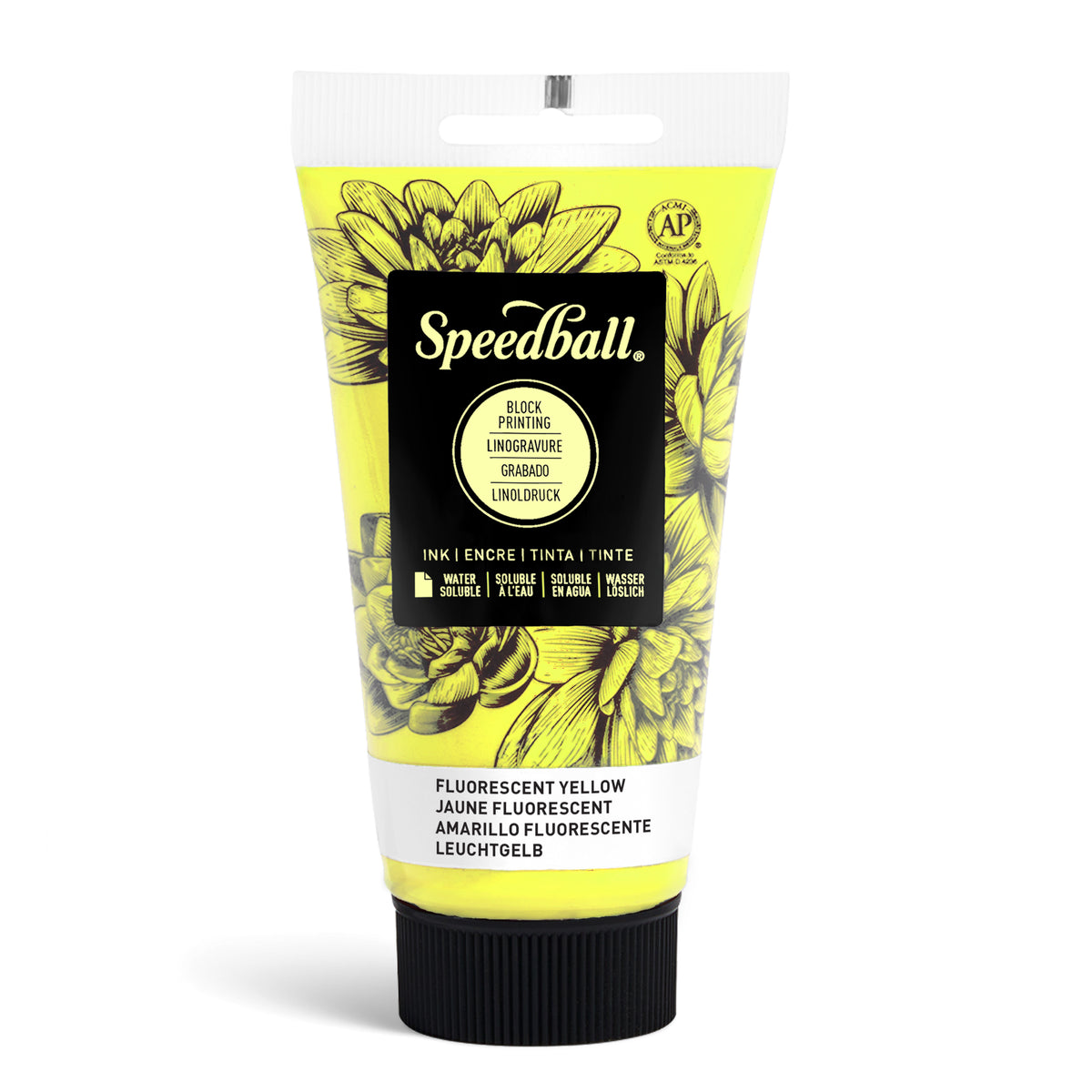 Speedball Water-Soluble Block Printing Ink 75ml – Fluorescent Yellow