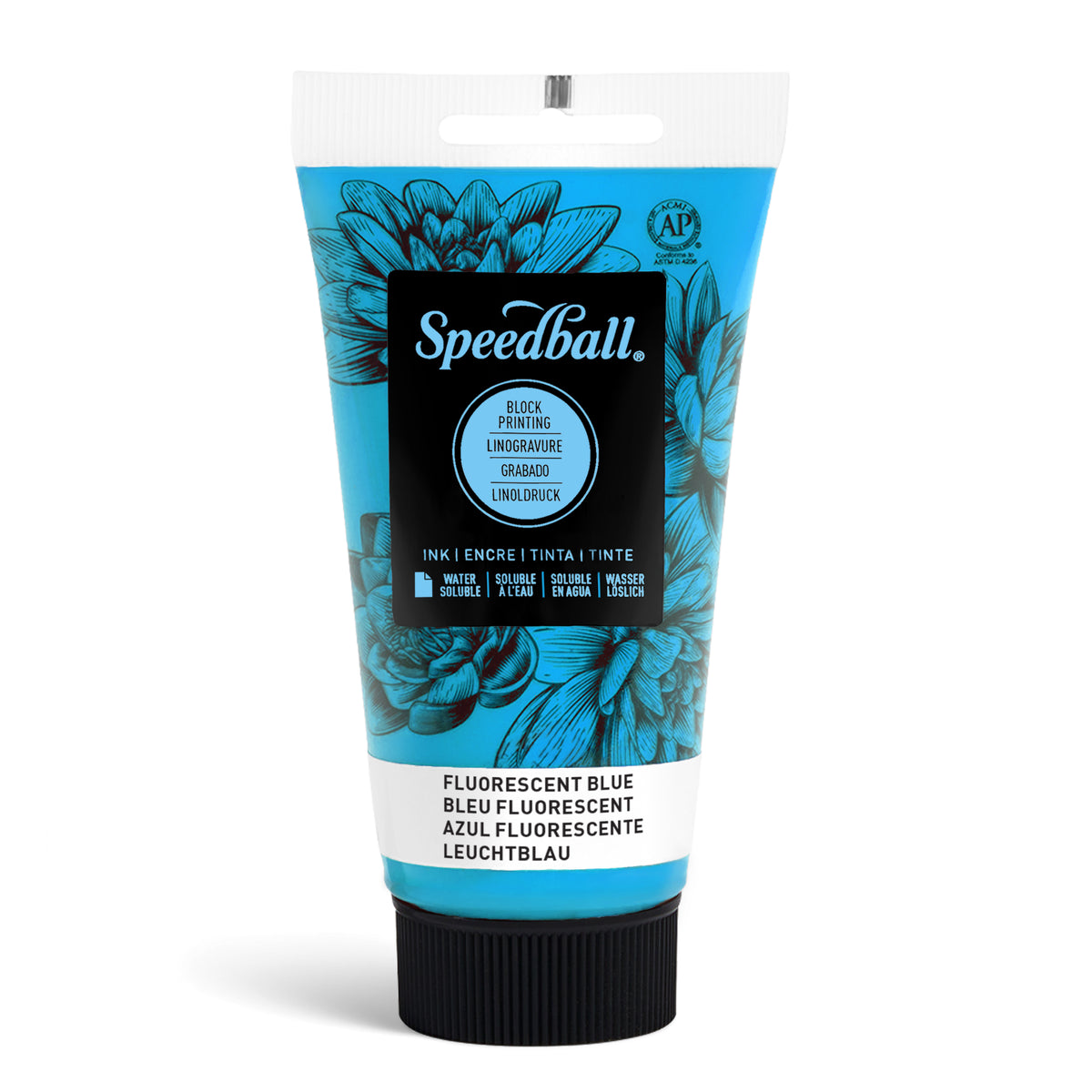 Speedball Water-Soluble Block Printing Ink 75ml – Fluorescent Blue