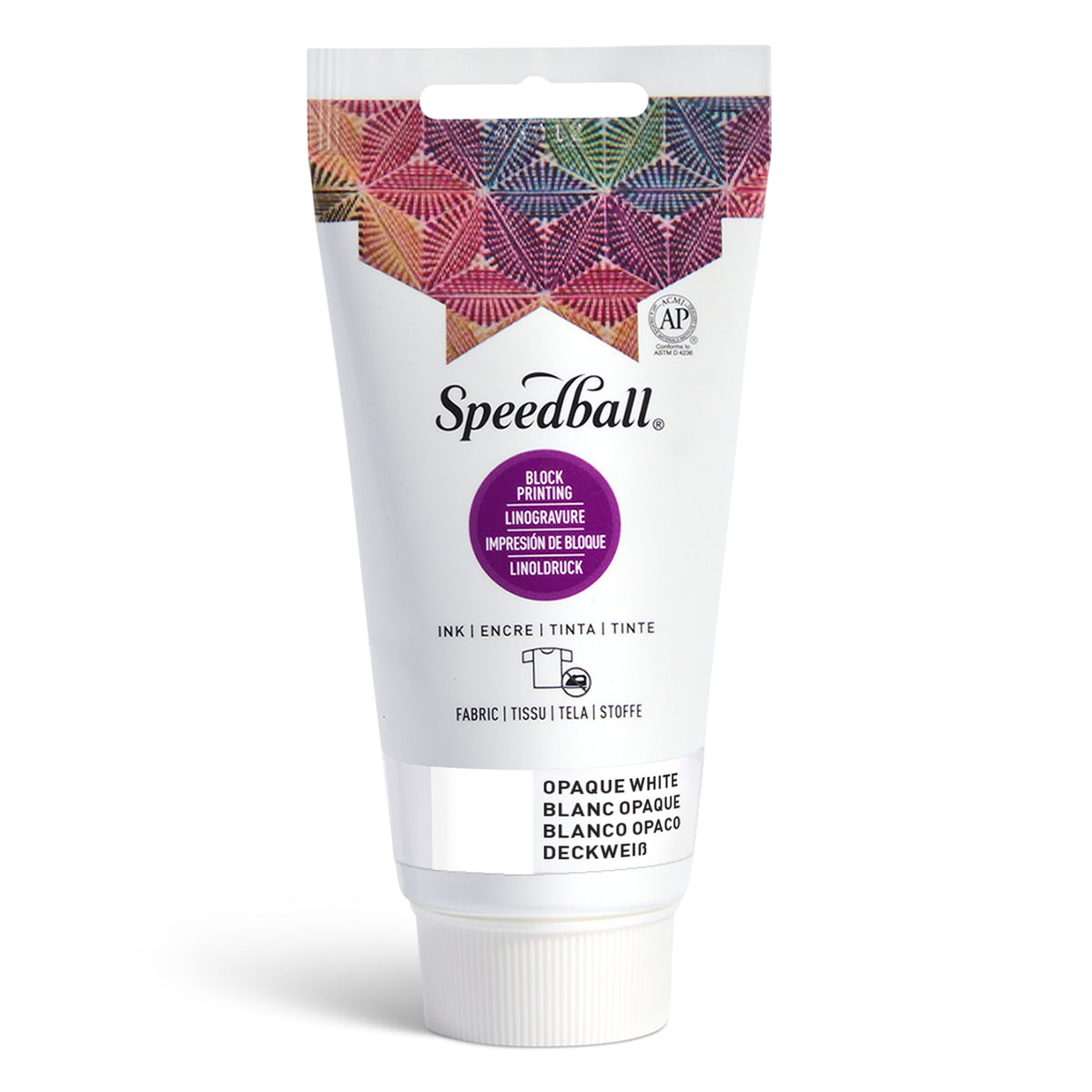 Speedball Fabric Block Printing Ink 74ml – Opaque White
