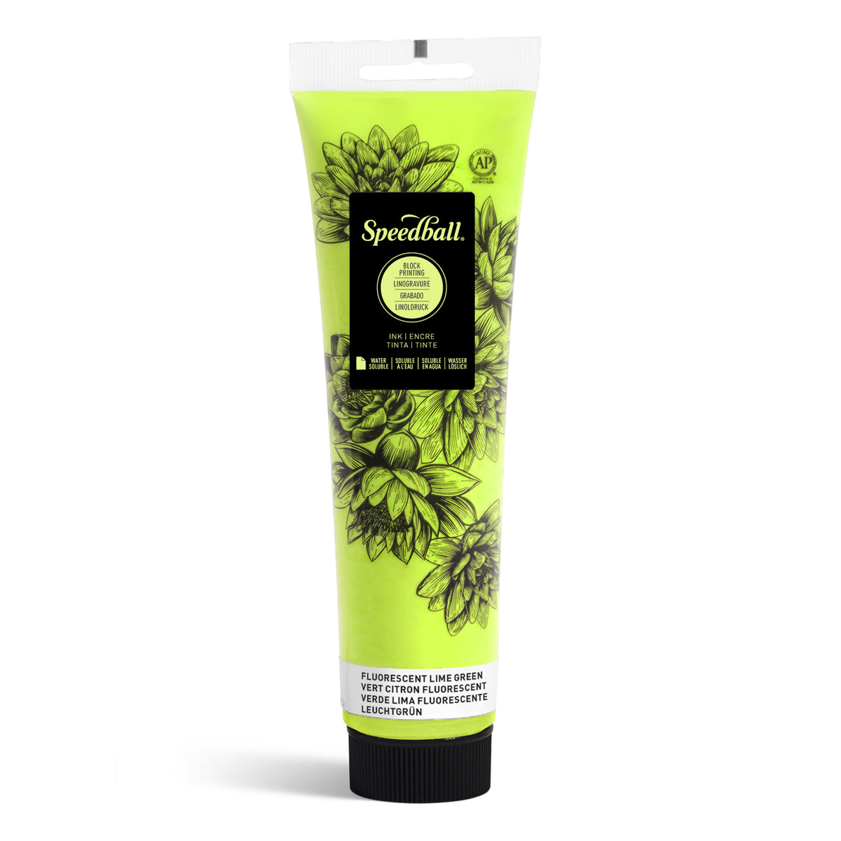 Speedball Water-Soluble Block Printing Ink 150ml – Fluorescent Lime Green