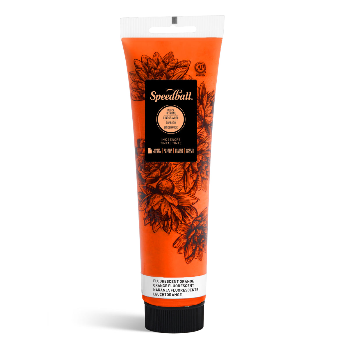 Speedball Water-Soluble Block Printing Ink 150ml – Fluorescent Orange