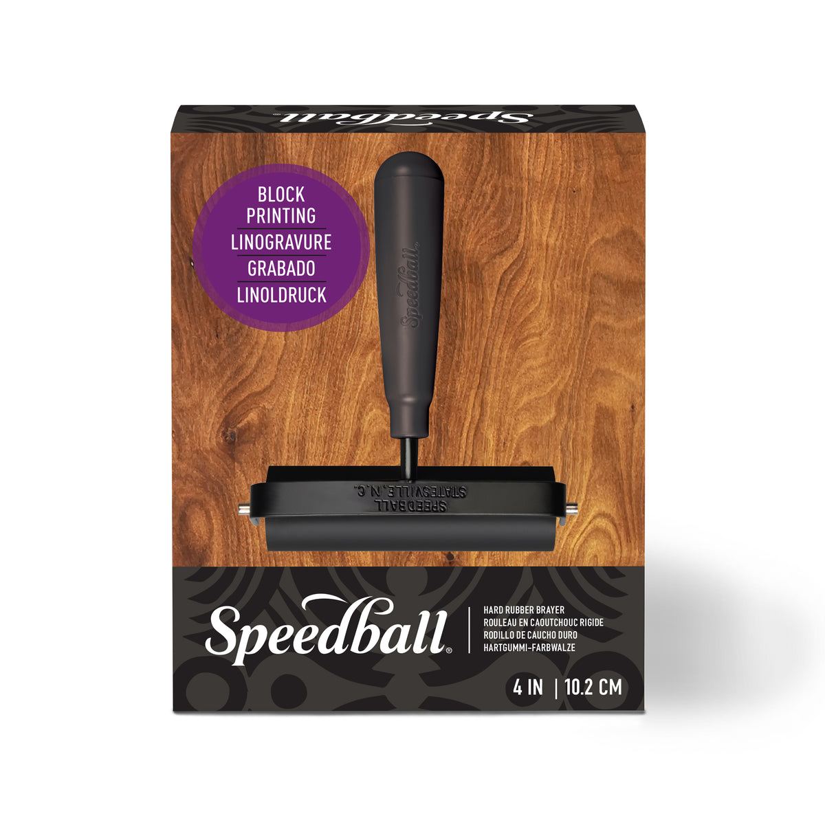 Speedball Deluxe Hard Rubber Brayer 100mm – Heavy-Duty Steel Frame, Wooden Core