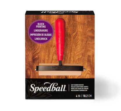 Speedball Soft Rubber Brayer 100mm – Heavy-Duty Steel Frame, Plastic Core