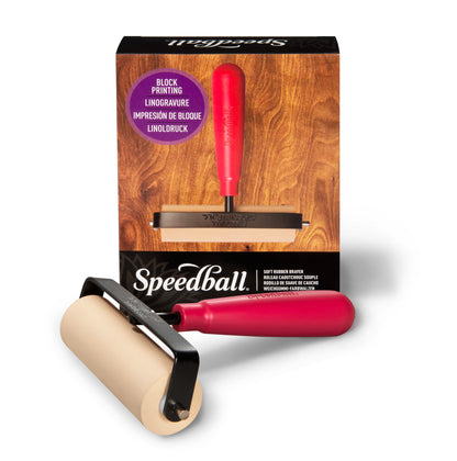 Speedball Soft Rubber Brayer 100mm – Heavy-Duty Steel Frame, Plastic Core