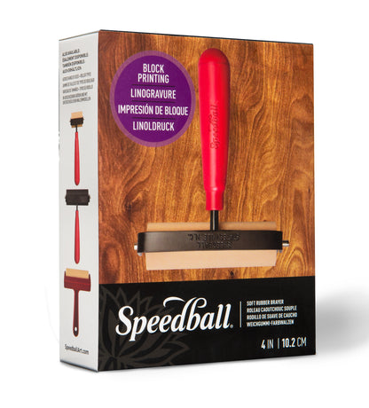Speedball Soft Rubber Brayer 100mm – Heavy-Duty Steel Frame, Plastic Core
