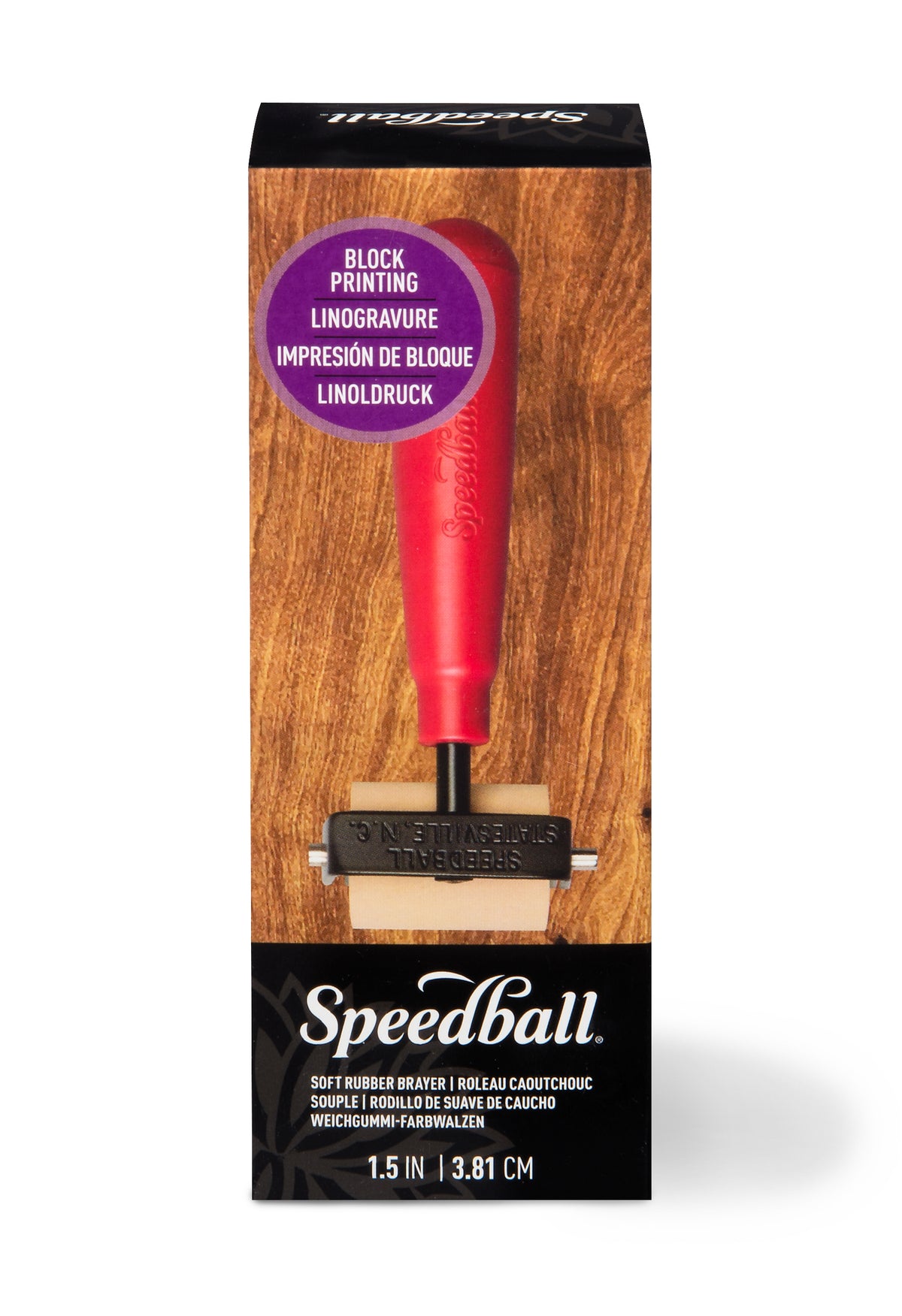 Speedball Soft Rubber Brayer 38mm – Heavy-Duty Steel Frame, Plastic Core