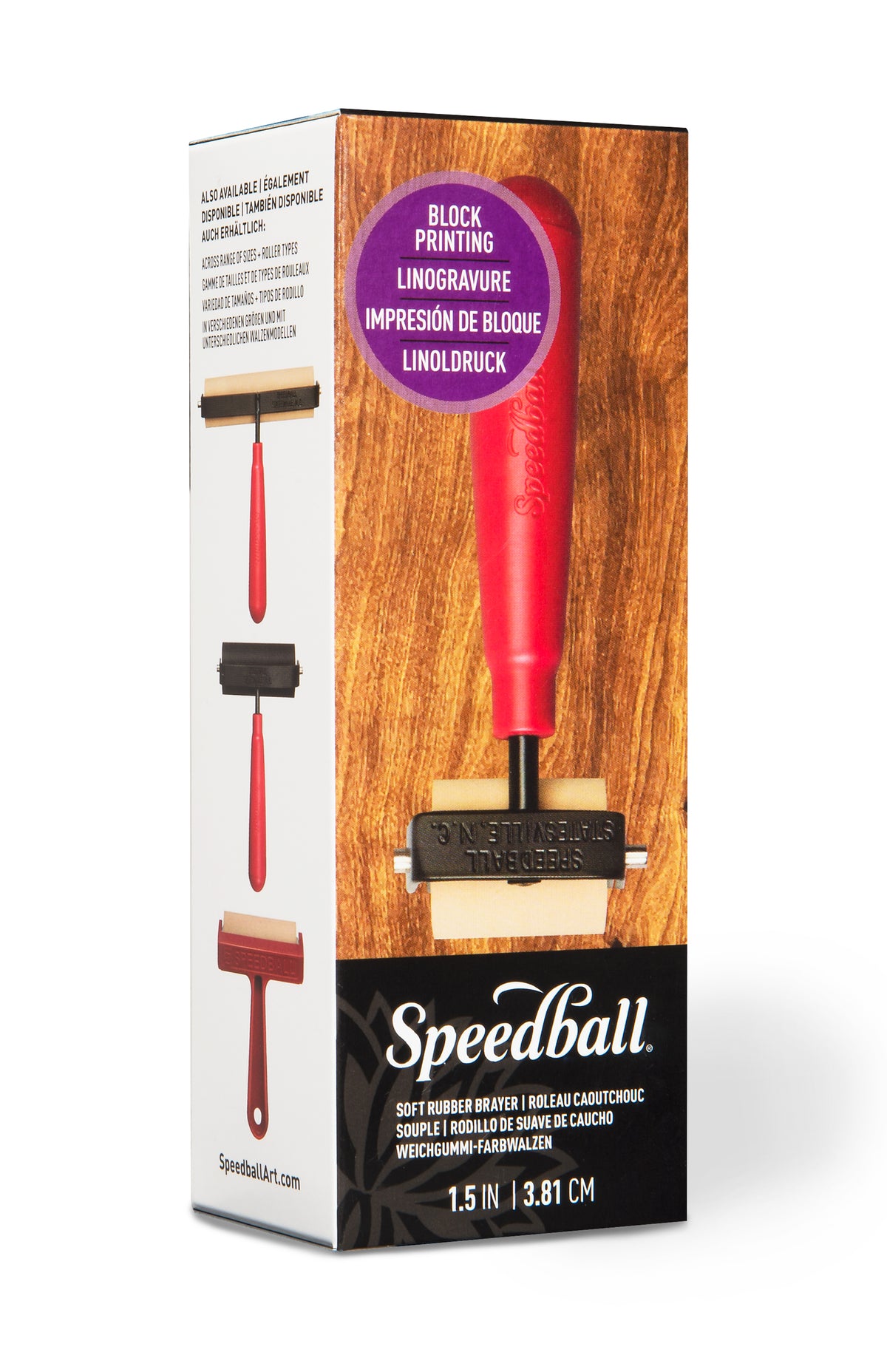 Speedball Soft Rubber Brayer 38mm – Heavy-Duty Steel Frame, Plastic Core