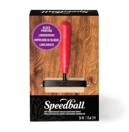 Speedball Soft Rubber Brayer 76mm – Heavy-Duty Steel Frame, Plastic Core