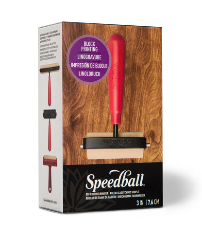 Speedball Soft Rubber Brayer 76mm – Heavy-Duty Steel Frame, Plastic Core