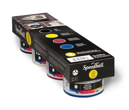 Speedball Acrylic Screen Printing Starter Set, 4 x 118ml