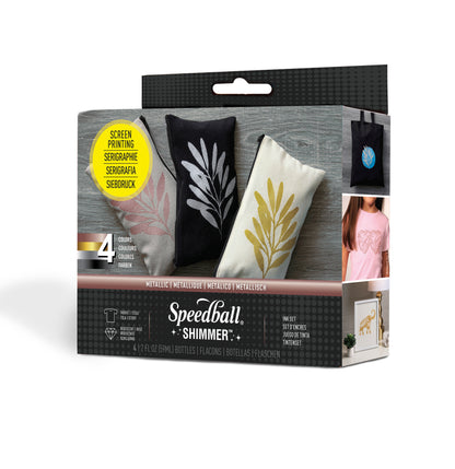 Speedball Shimmer Fabric Screen Printing Ink Set, 4 Colours