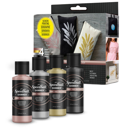 Speedball Shimmer Fabric Screen Printing Ink Set, 4 Colours