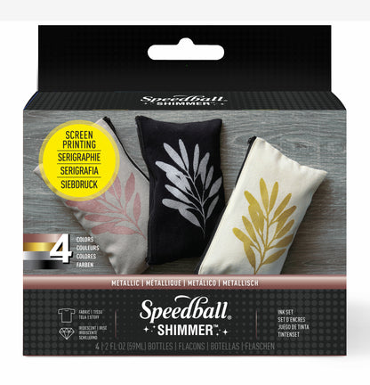 Speedball Shimmer Fabric Screen Printing Ink Set, 4 Colours