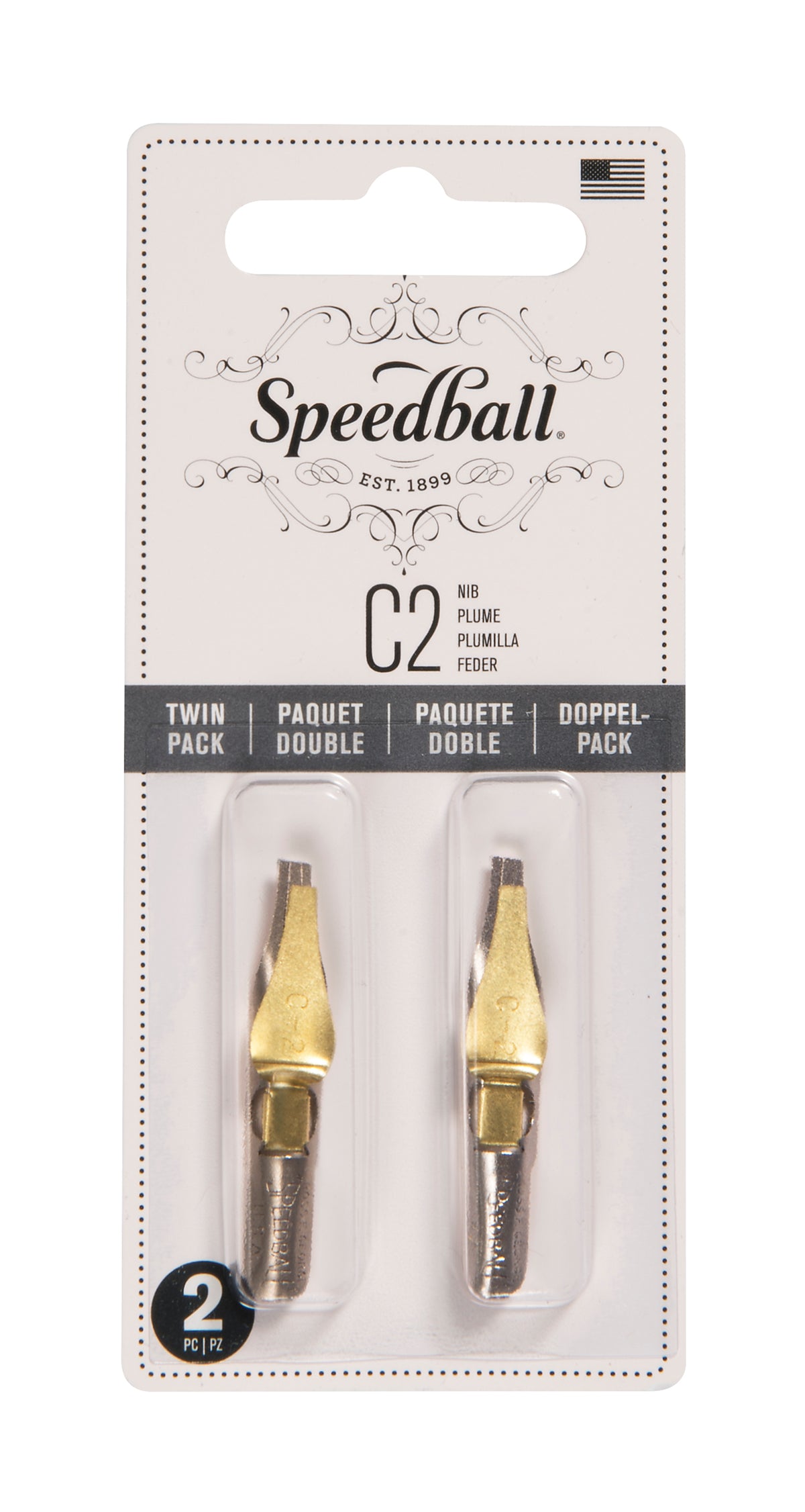 Speedball C-2 Lettering Pen Nib, Twin Pack