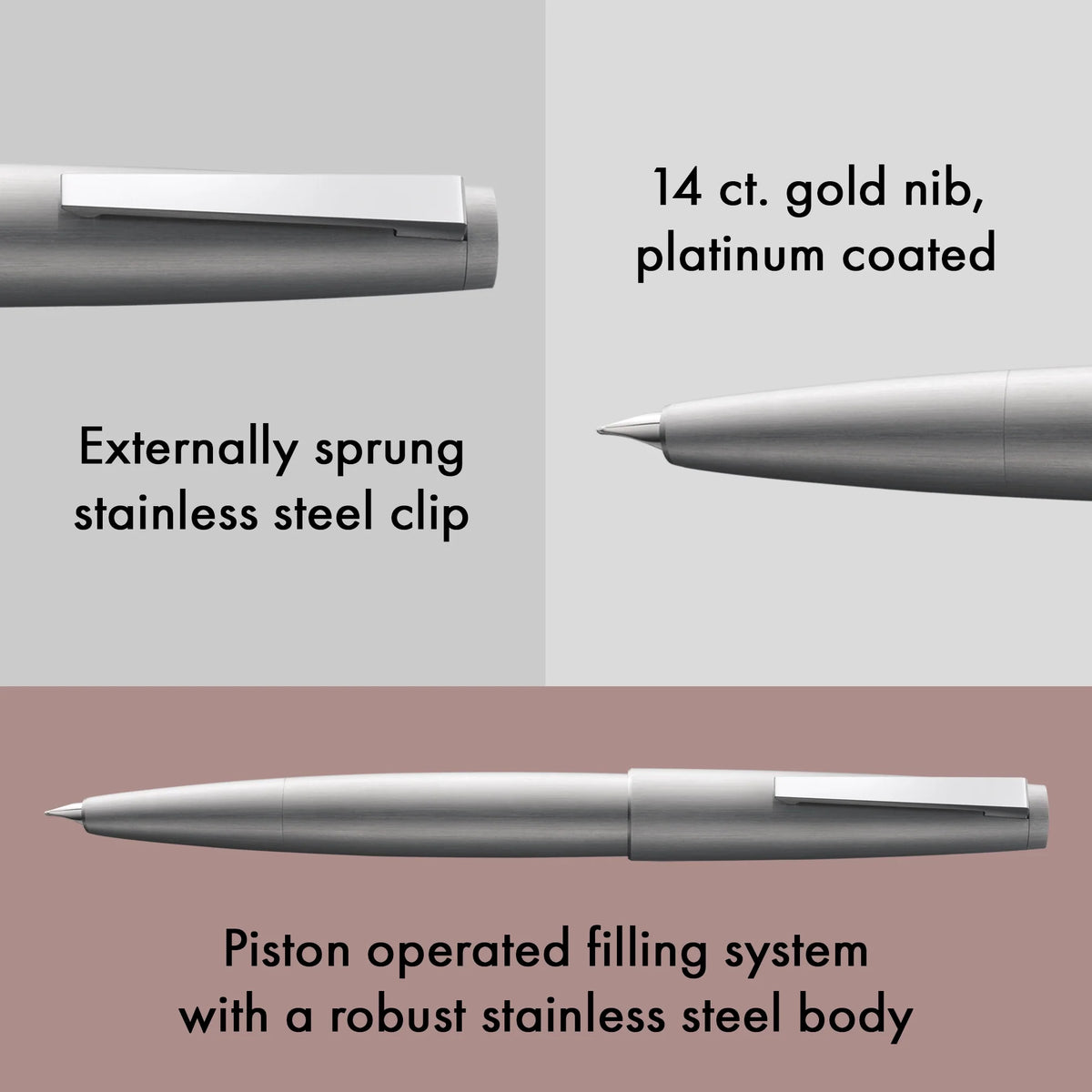 LAMY 2000 M Fountain Pen – Stainless Steel