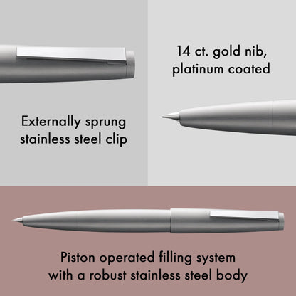 LAMY 2000 M Fountain Pen – Stainless Steel