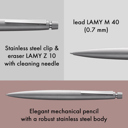 LAMY 2000 M Mechanical Pencil – Stainless Steel