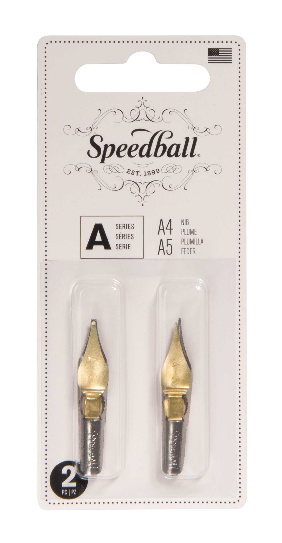 Speedball A-4 and A-5 Lettering Pen Nibs, Card of 2