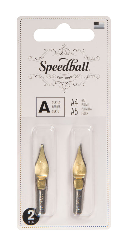 Speedball A-4 and A-5 Lettering Pen Nibs, Card of 2