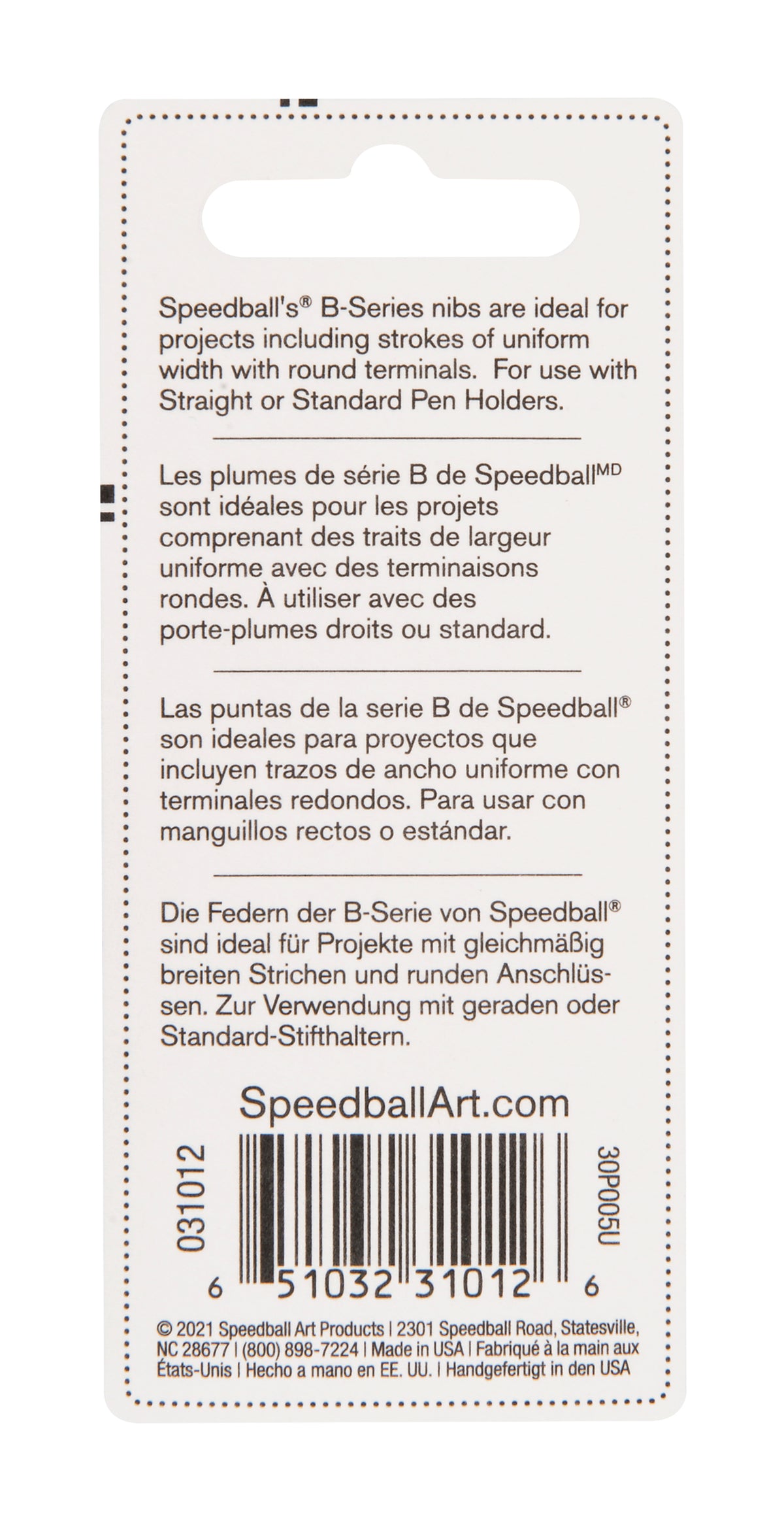 Speedball B-1 and B-2 Lettering Pen Nibs, Card of 2