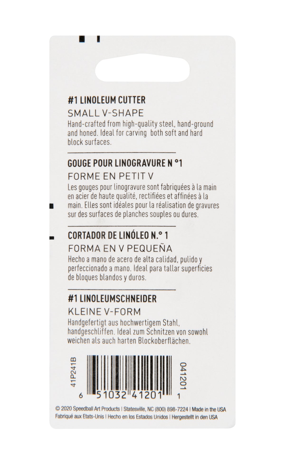 Speedball Lino Cutter Blades No. 1, Pack of 2 – Small V