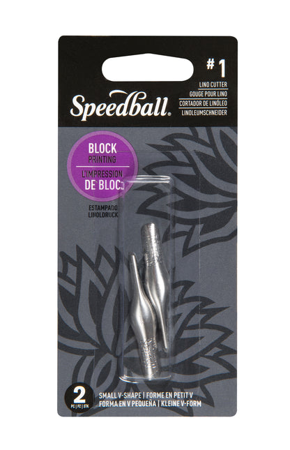 Speedball Lino Cutter Blades No. 1, Pack of 2 – Small V
