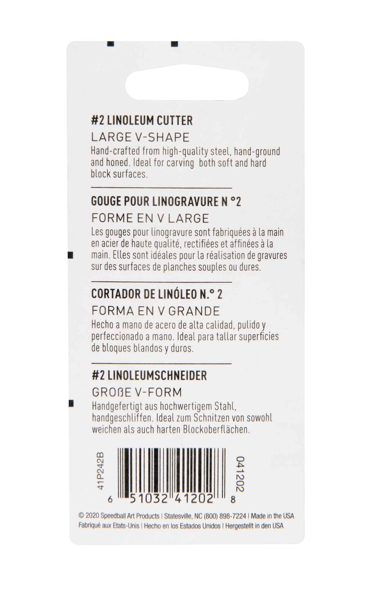 Speedball Lino Cutter Blades No. 2, Pack of 2 – Large V