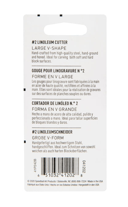 Speedball Lino Cutter Blades No. 2, Pack of 2 – Large V
