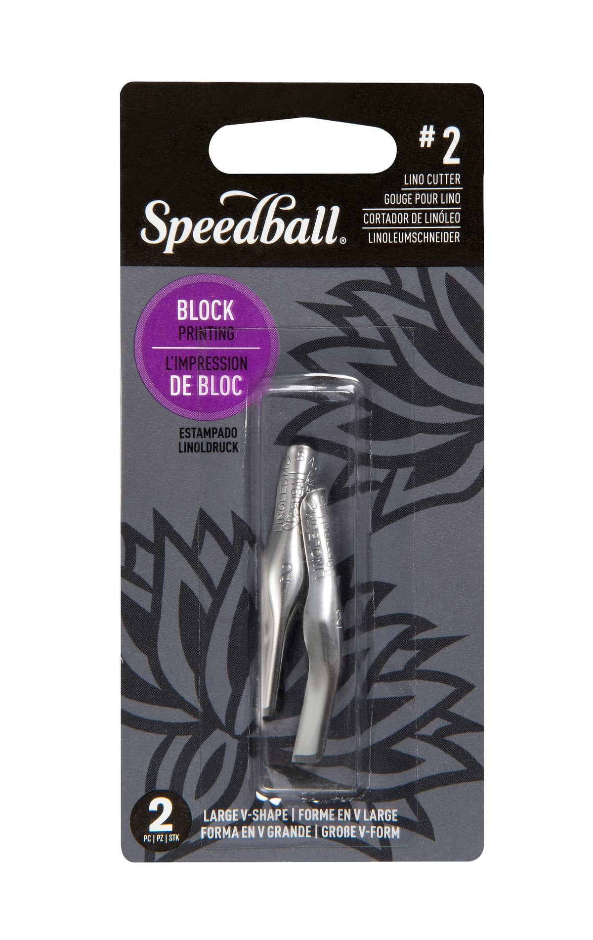 Speedball Lino Cutter Blades No. 2, Pack of 2 – Large V