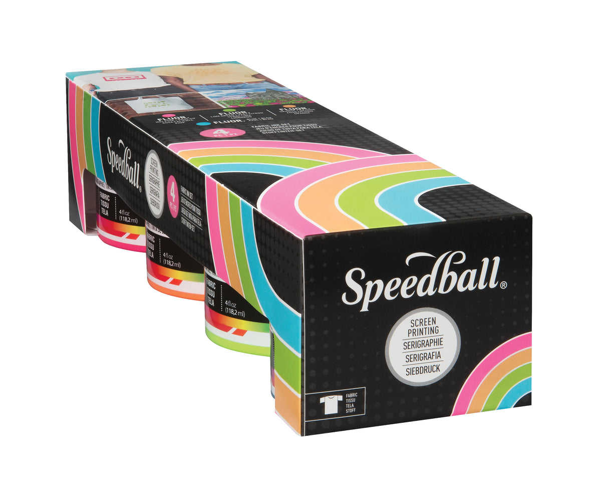 Speedball Fluorescent Screen Printing Ink Set, 4 x 118ml