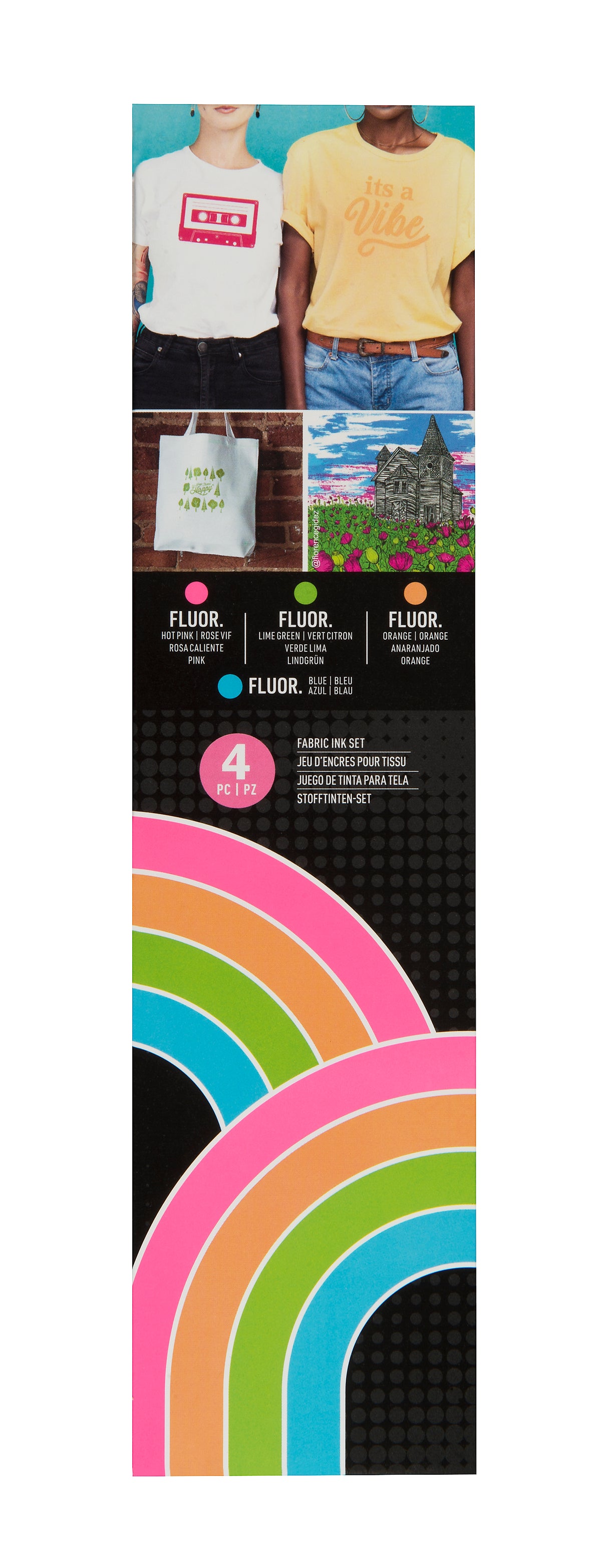 Speedball Fluorescent Screen Printing Ink Set, 4 x 118ml