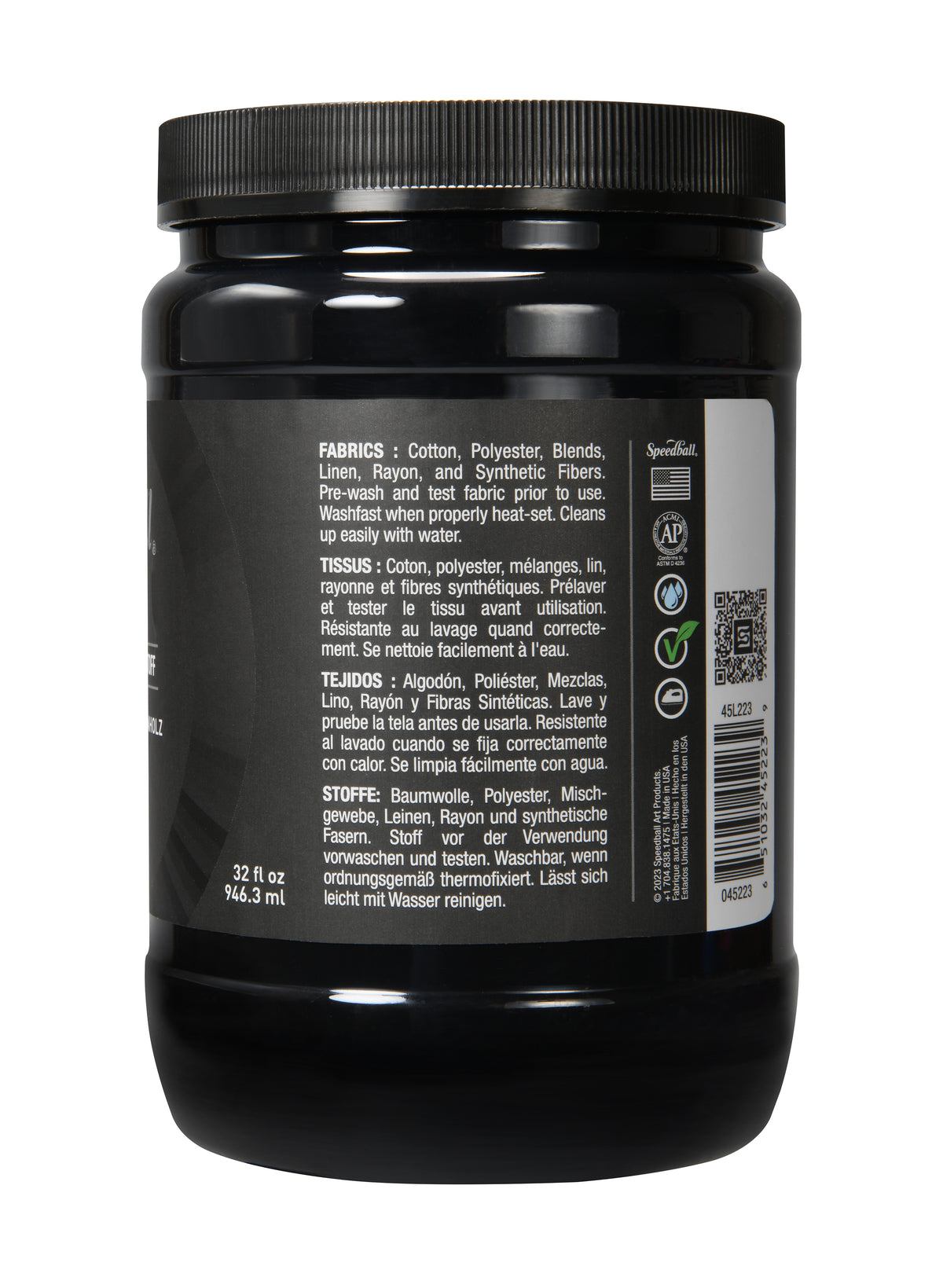 Speedball Flex Fabric Screen Printing Ink 946ml – Ebony
