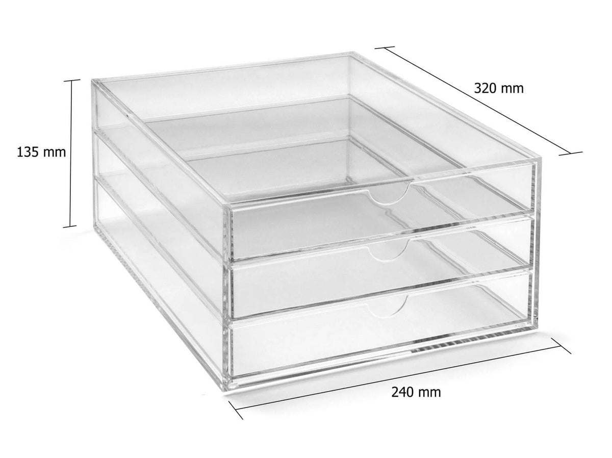 Clear Acrylic Three-Tier Sorter – A4 Portrait | A3TP