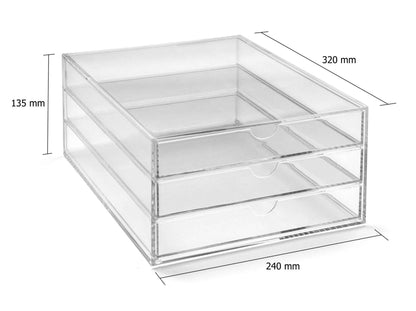 Clear Acrylic Three-Tier Sorter – A4 Portrait | A3TP