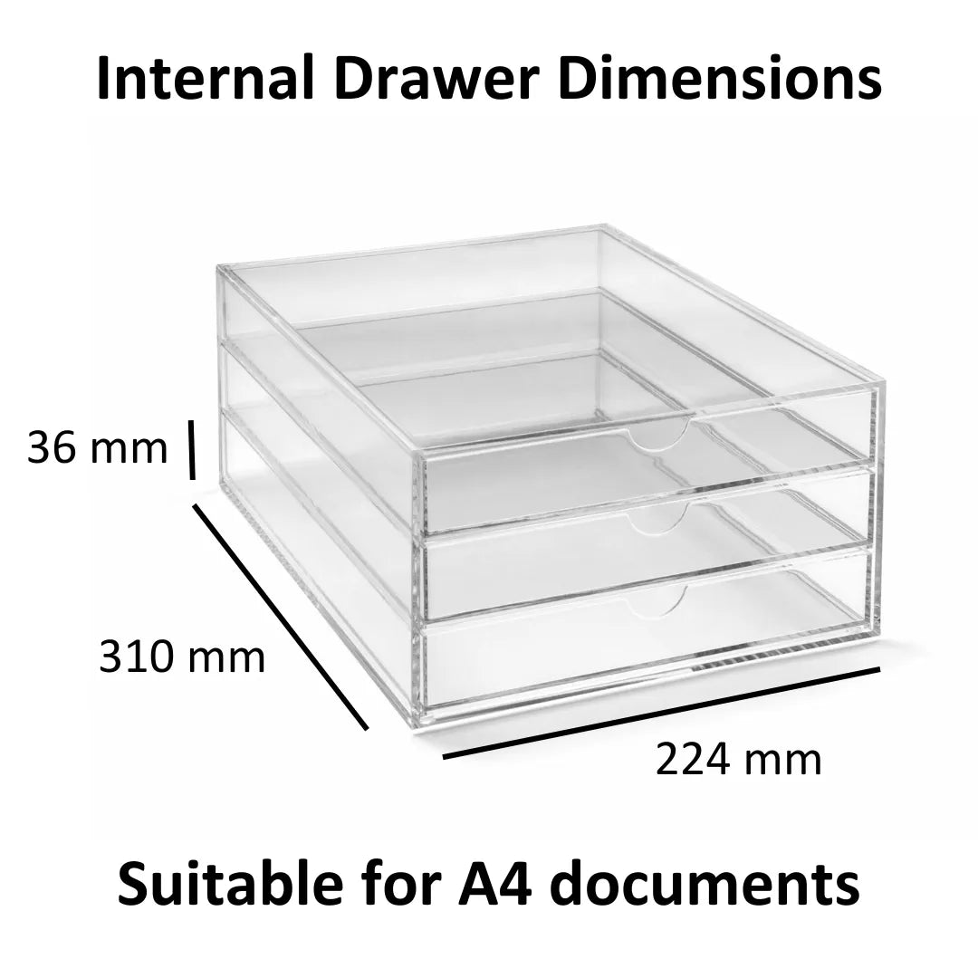 Clear Acrylic Three-Tier Sorter – A4 Portrait | A3TP