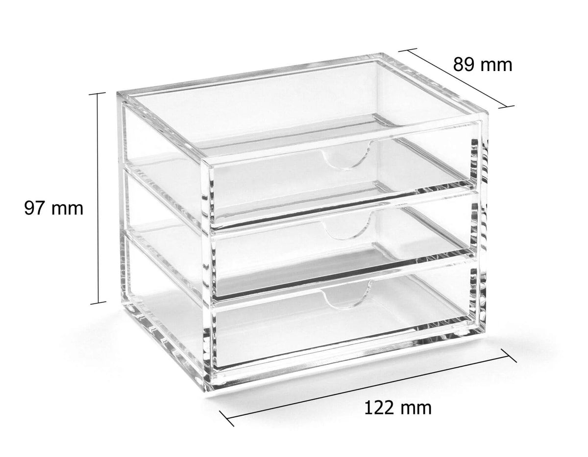Clear Acrylic Small Triple Drawer | A3275
