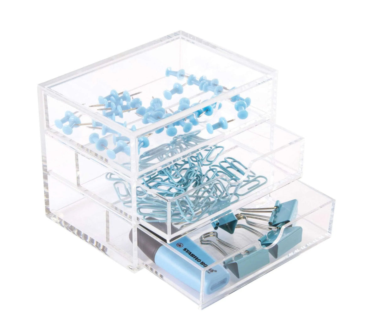 Clear Acrylic Small Triple Drawer | A3275