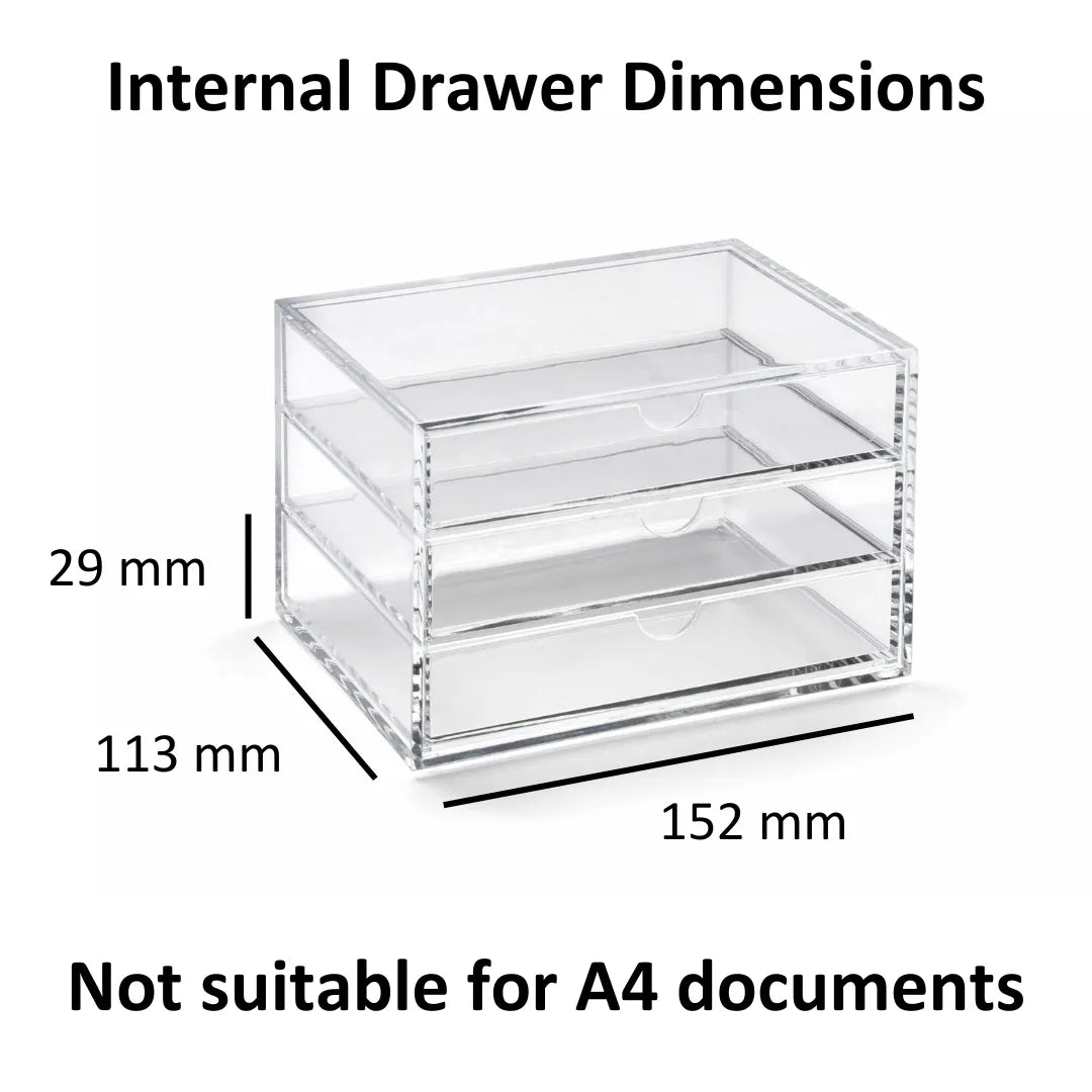 Clear Acrylic Three-Drawer Chest | A3276