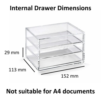 Clear Acrylic Three-Drawer Chest | A3276