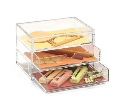 Clear Acrylic Three-Drawer Chest | A3276