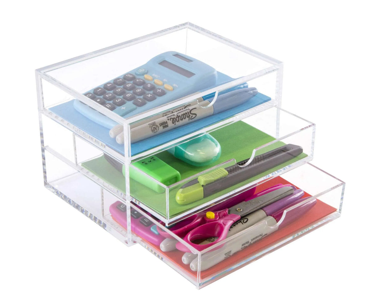 Clear Acrylic Three-Drawer Chest | A3276