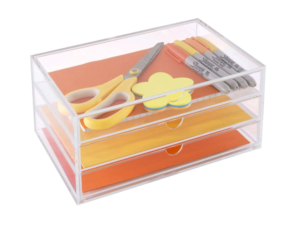 Clear Acrylic Large Three-Drawer Chest, A5 (Landscape) | A3277