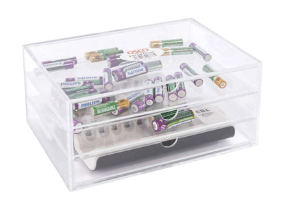 Clear Acrylic Large Three-Drawer Chest, A5 (Landscape) | A3277